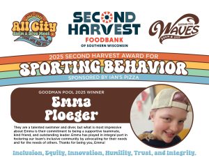 All_City_SecondHarvest_Winners_2025 Emma Ploeger, Goodman Waves Sporting Behavior winner